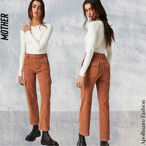 MOTHER DENIM RAMBLER CARGO JEANS IN GLAZED GINGER NWT SIZE 33